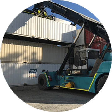 Storage Container drivable crane lifting sea containers in Perth