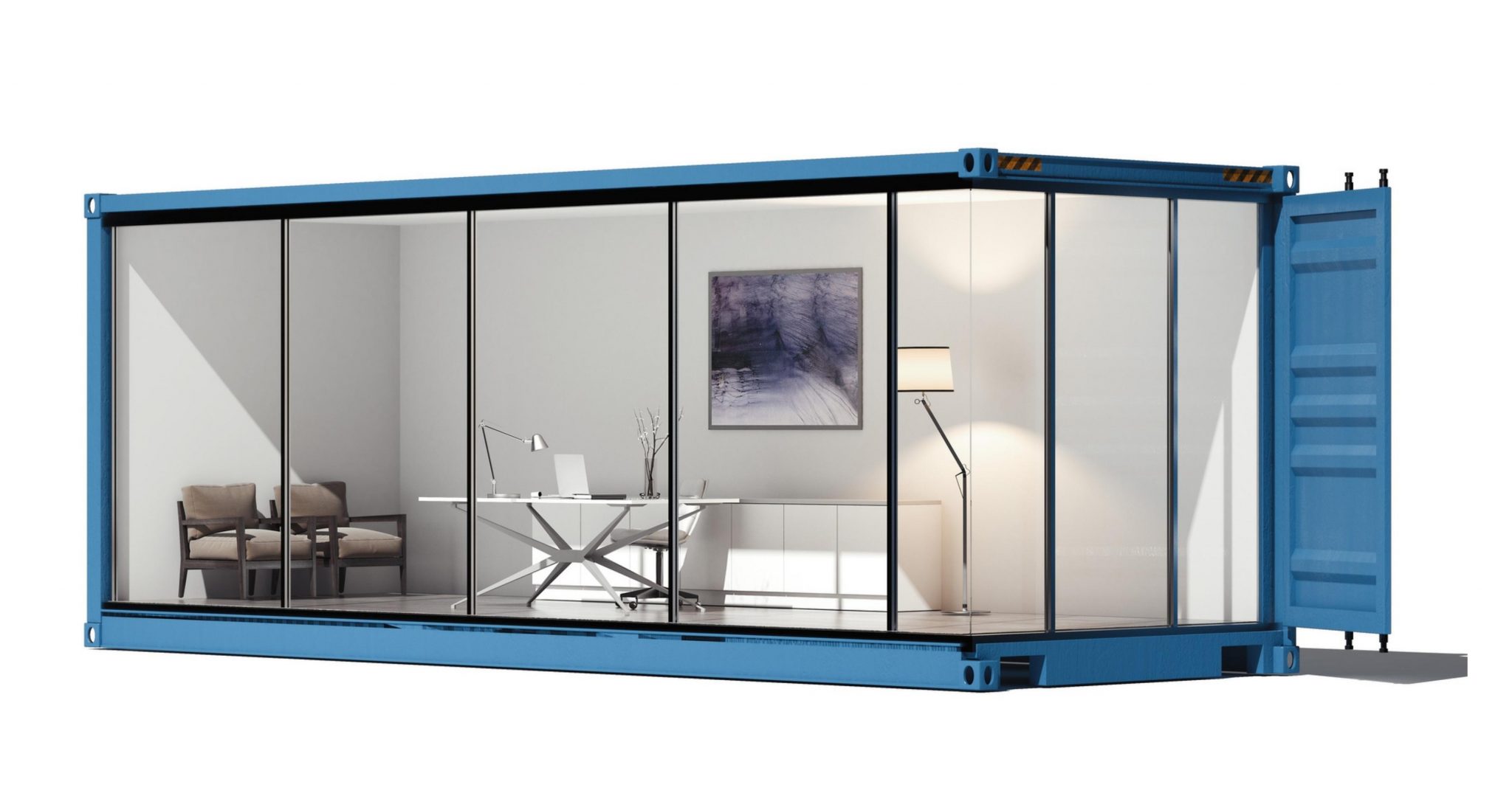 Shipping Container Office With Glass Walls Scaled 